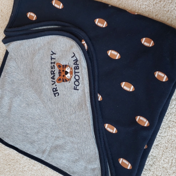 Gymboree LITTLE ROOKIE Football Reversible Blanket